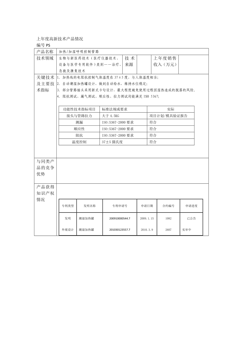 医疗器械产品开发可行性技术报告加湿呼吸管路.doc_第3页