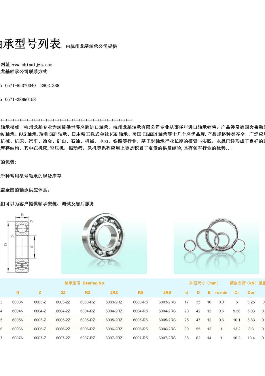 轴承型号列表.doc_第1页