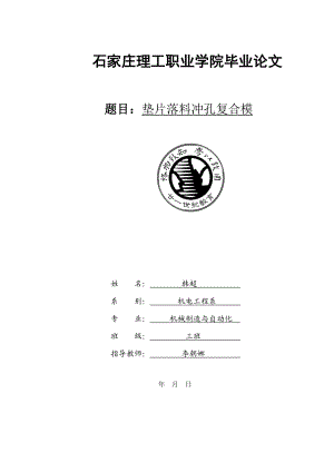 垫片落料冲孔复合模模具设计与制造毕业设计论文.doc