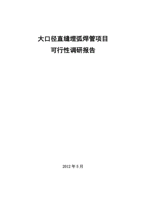 大口径直缝埋弧焊管项目可行性研究报告.doc