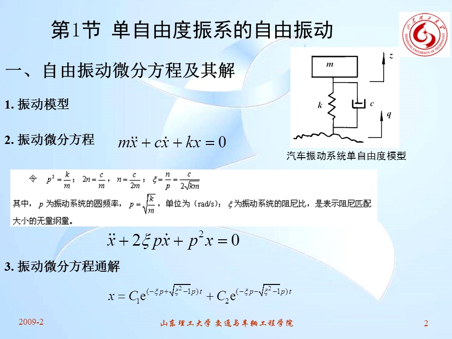 汽车振动分析与测试ppt课件-第2讲-单自由度振动.ppt_第3页