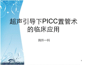 超声引导下PICC置管术的临床应用医学课件.ppt