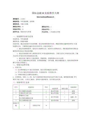 国际金融实验教学大纲.docx