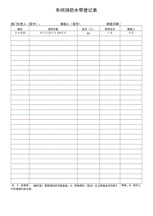 车间消防水带登记表.docx