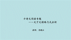 中考全国名师专题复习完美版语文----古诗文阅读-第四讲：文言文特殊句式分析课件.ppt