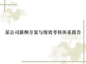 某公司薪酬方案与绩效考核体系报告课件.ppt