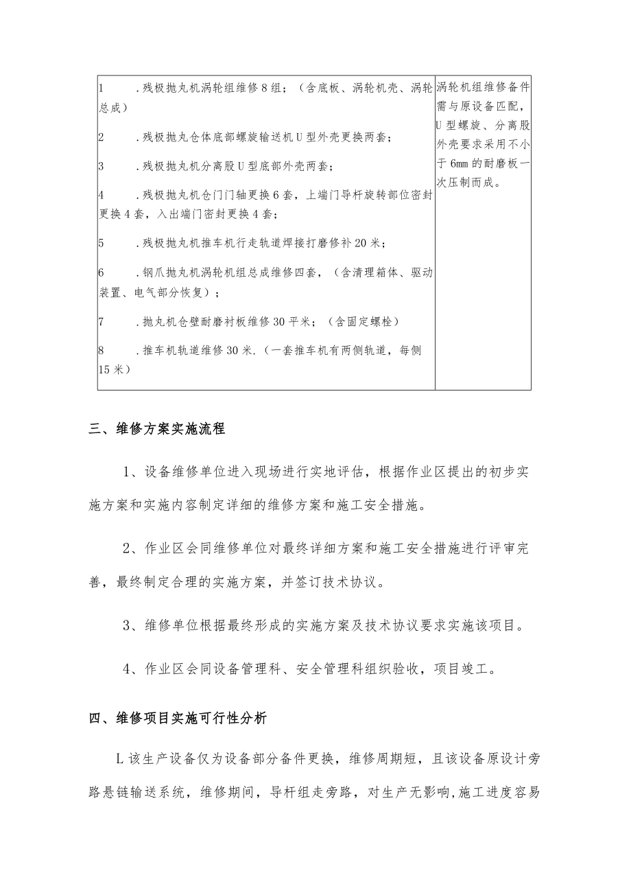 阳极组装二作业区抛丸机维修方案.docx_第2页