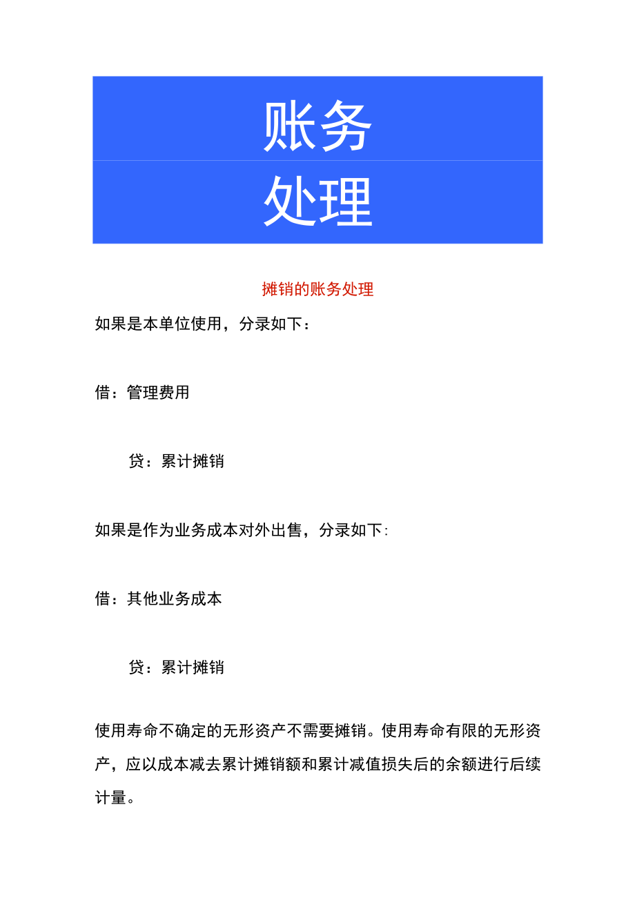 摊销费用的账务处理.docx_第1页