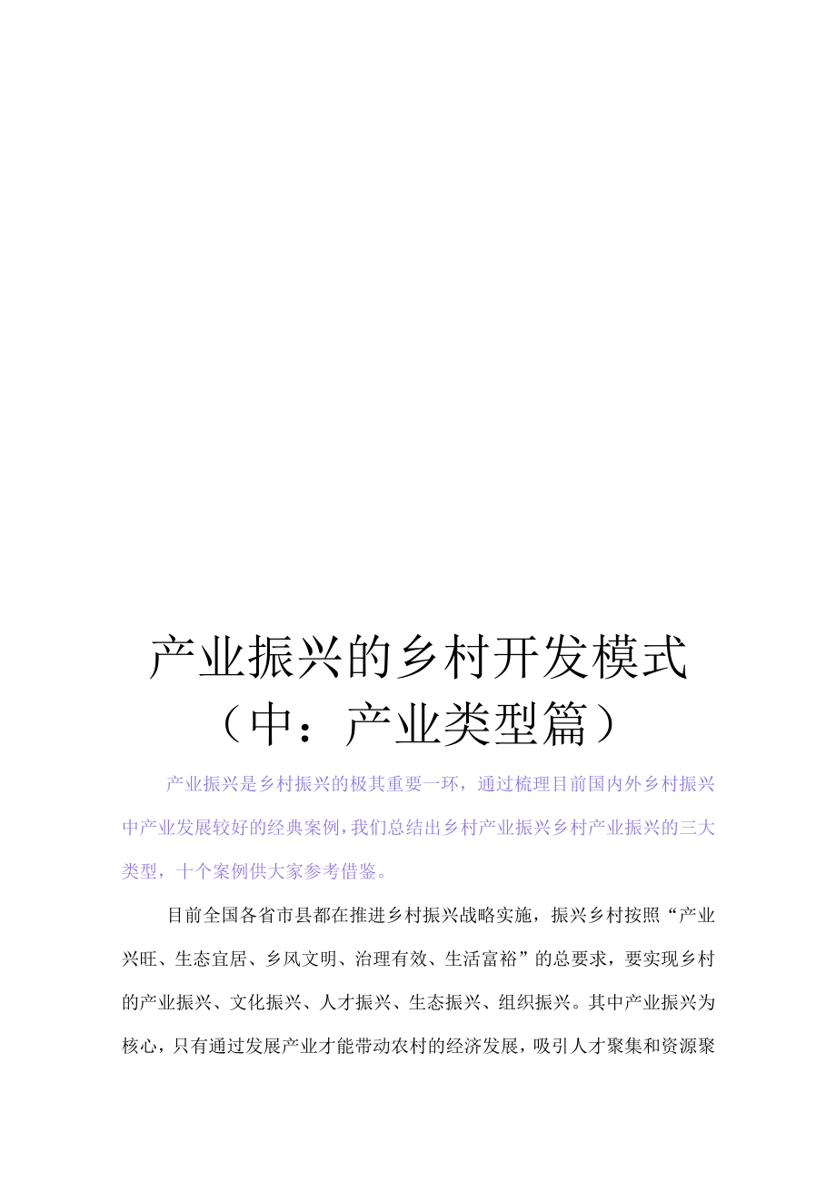 产业振兴的乡村开发模式(中：产业类型篇).docx_第1页