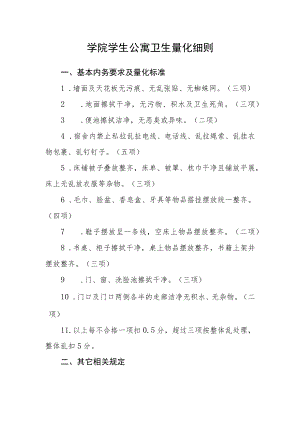 学院学生公寓卫生量化细则.docx