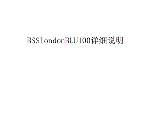 BSSlondonBLU100详细说明汇总课件.ppt