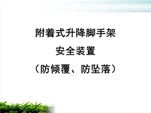 附着式升降脚手架安全装置培训教材课件.ppt