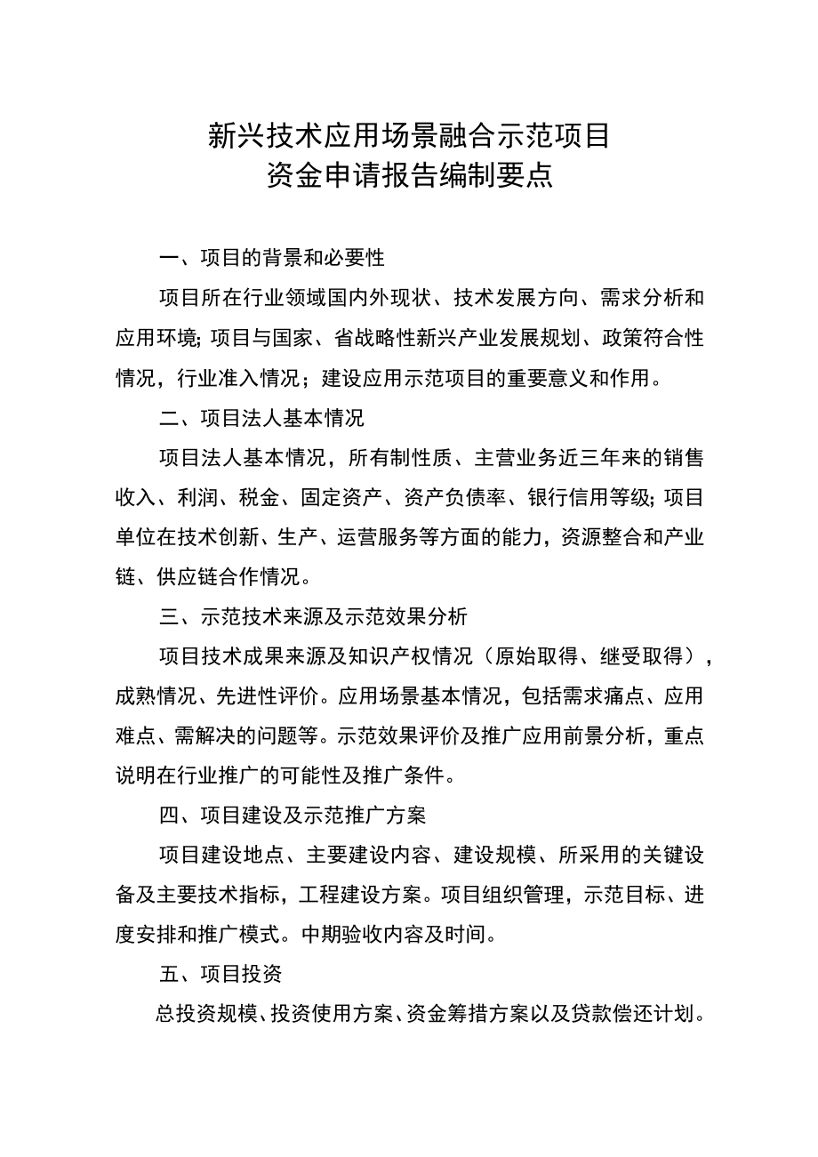 新兴技术应用场景融合示范项目资金申请报告编制要点.docx_第2页