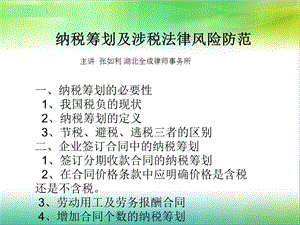 纳税筹划及涉税法律风险防范课件.ppt