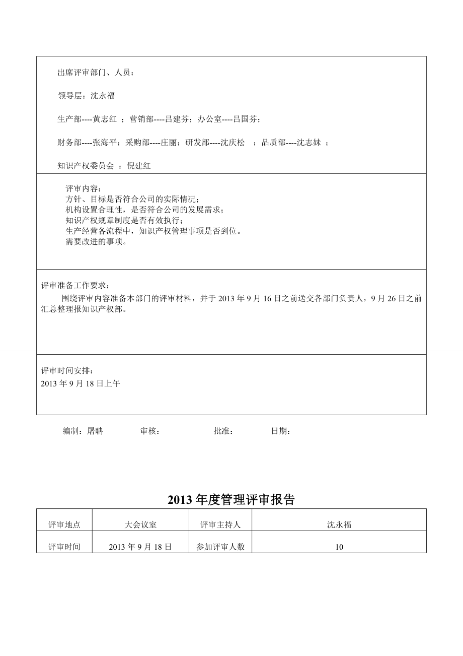 知识产权管理评估与内部审核记录.doc_第2页