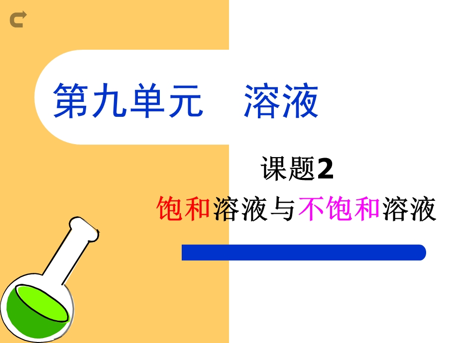 初中化学第九单元溶液课题2饱和溶液与不饱和溶液教学ppt课件.ppt_第1页