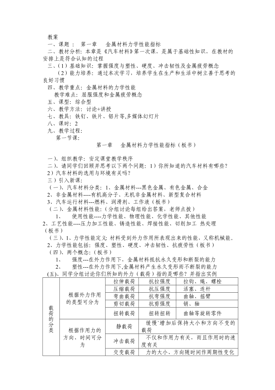 教案汽车材料.doc_第1页