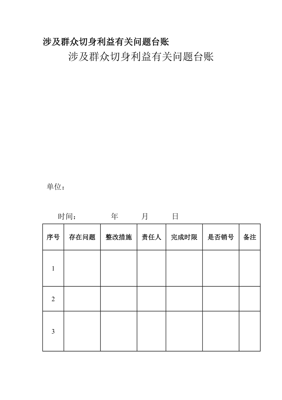 涉及群众切身利益有关问题台账.doc_第1页