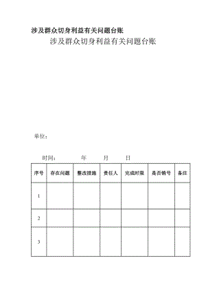 涉及群众切身利益有关问题台账.doc