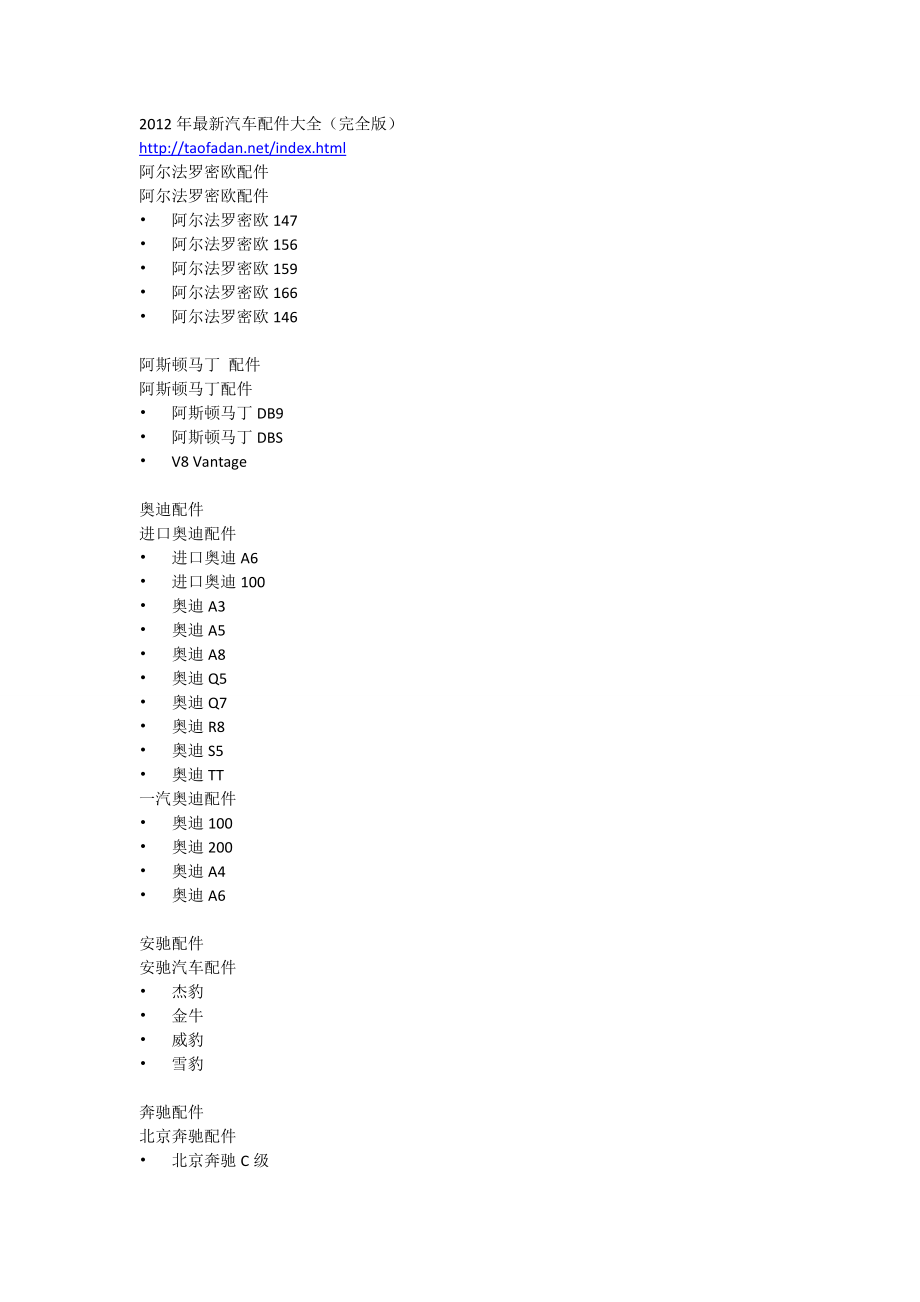 最新汽车配件大全.doc_第1页