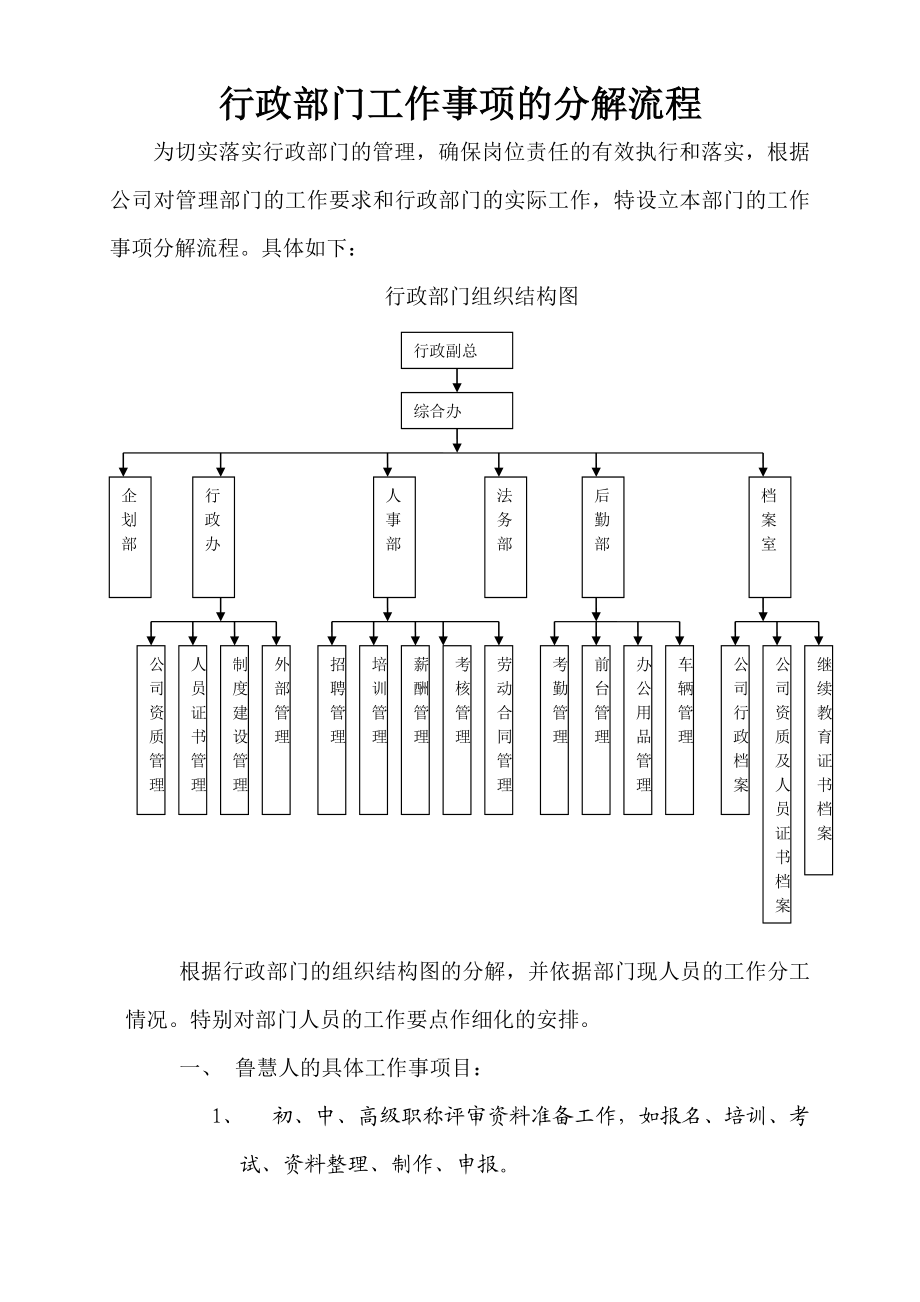 行政部门工作事项的分解流程.doc_第1页