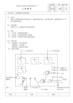 04762中瑞电器质量体系三级文件生技部CPT033 机架操作保养规范.doc