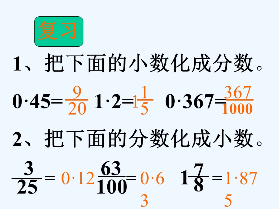 小学数学六年级上册《百分数和分数、小数的互化》课件.ppt_第2页