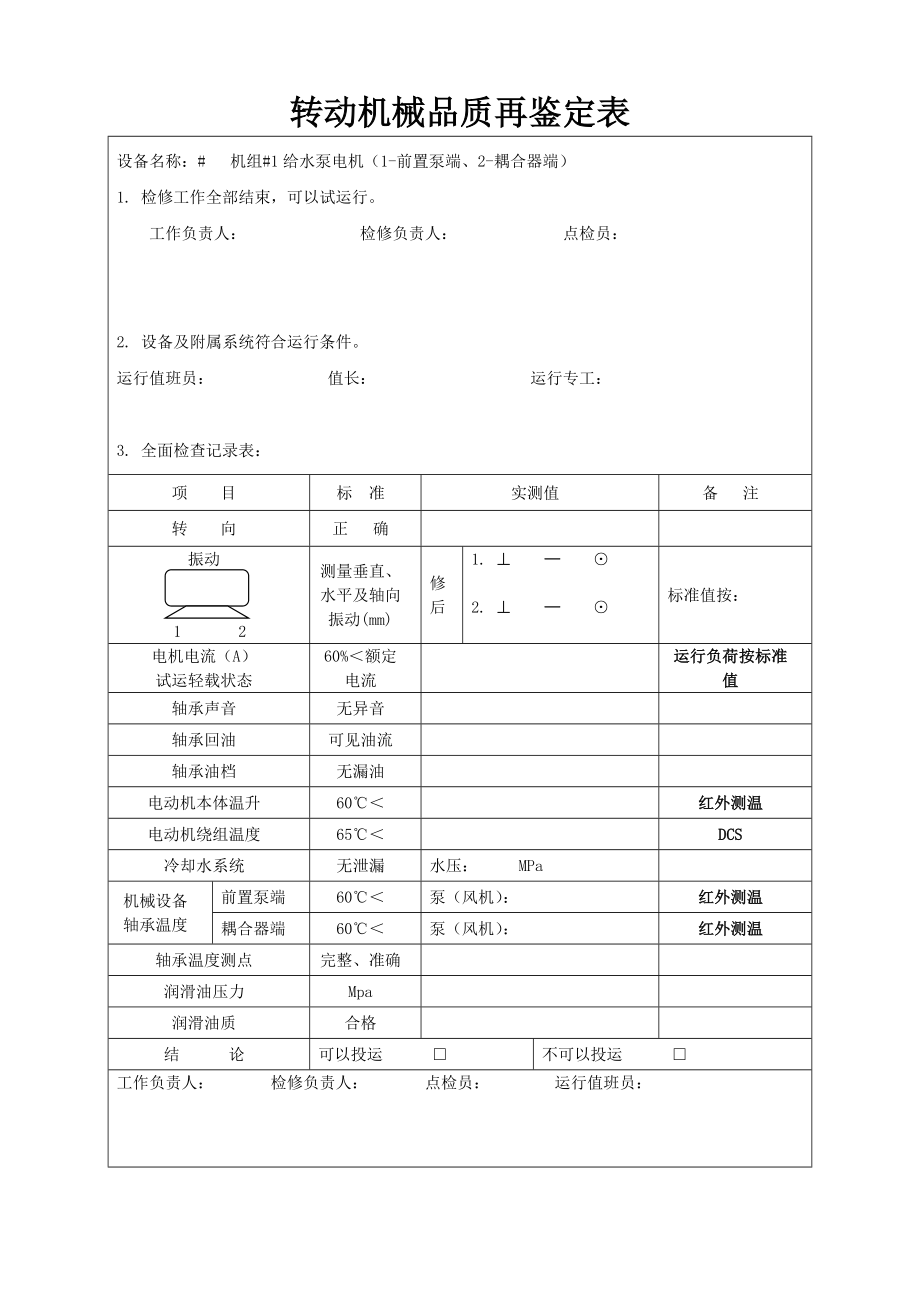 转动设备品质再鉴定记录表(机组给水系统).doc_第2页