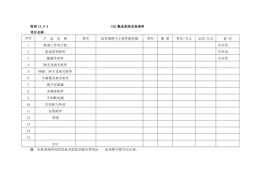 弱电集成系统设备清单表格.doc_第3页