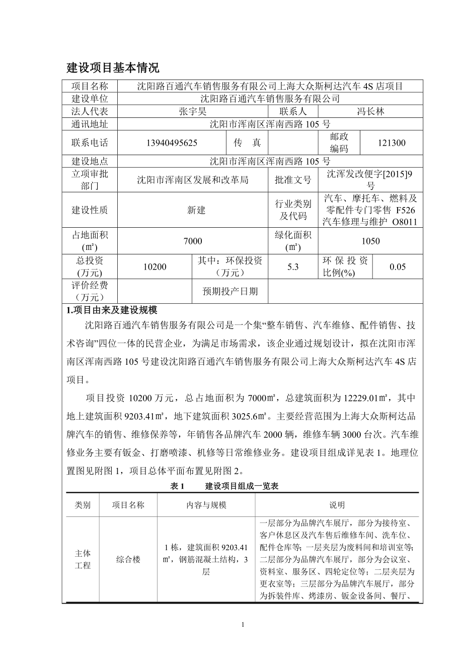 环境影响评价全本公示简介：沈阳路百通汽车销售服务有限公司上海大众斯柯达汽车4S店项目环评公众参与2229.doc_第3页