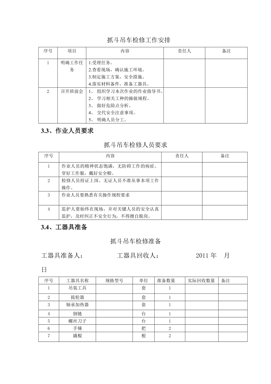 设备检修段抓斗吊车检修作业指导书.doc_第3页