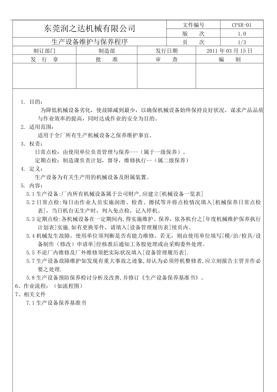 生产设备维护与保养程序.doc_第1页