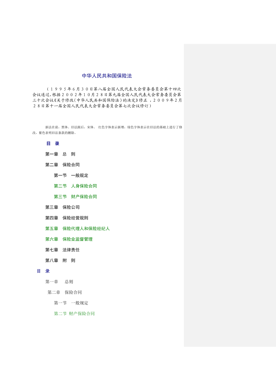 新旧保险法比较(全文).doc_第1页