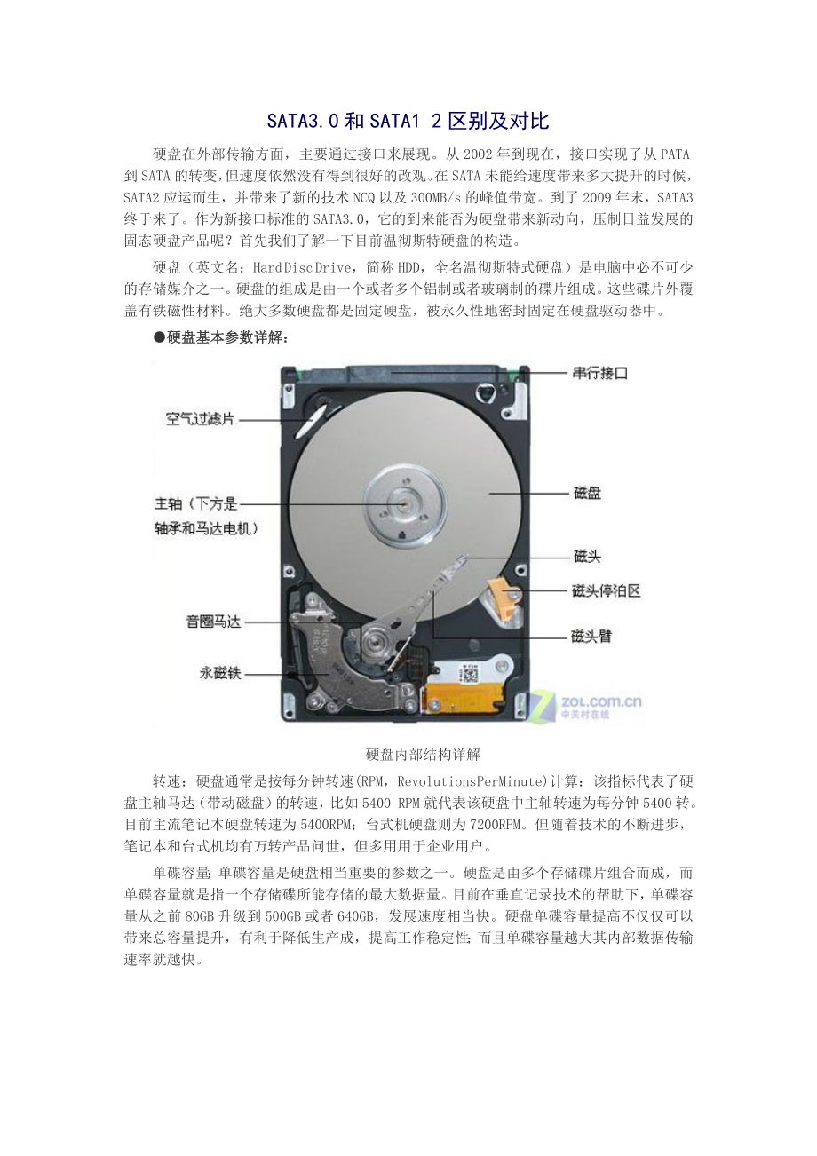 SATA3.0和SATA1 2区别及对比.doc_第1页