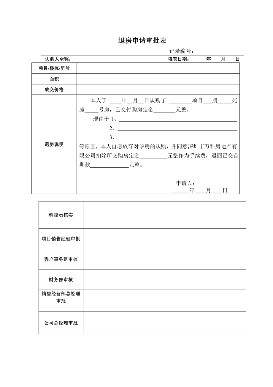 退房申请审批表.doc_第1页