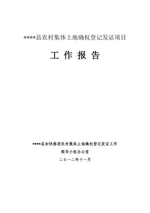 农村集体土地所有权确权登记发证工作报告.doc