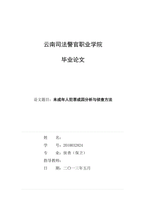 未成人犯罪成因分析与侦查方法毕业论文.doc