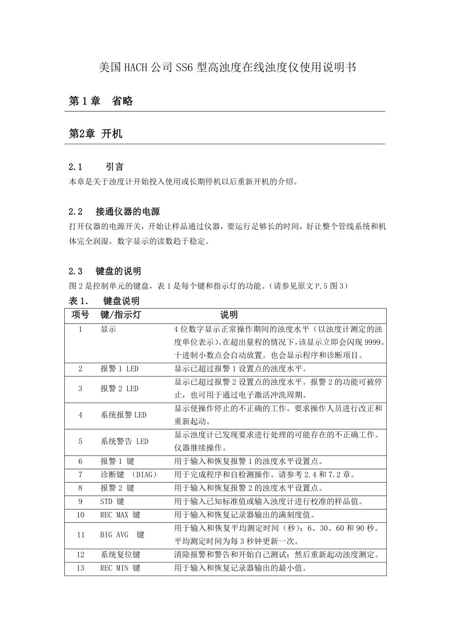 SS6型高浊度在线浊度仪 操作维护手册.doc_第2页