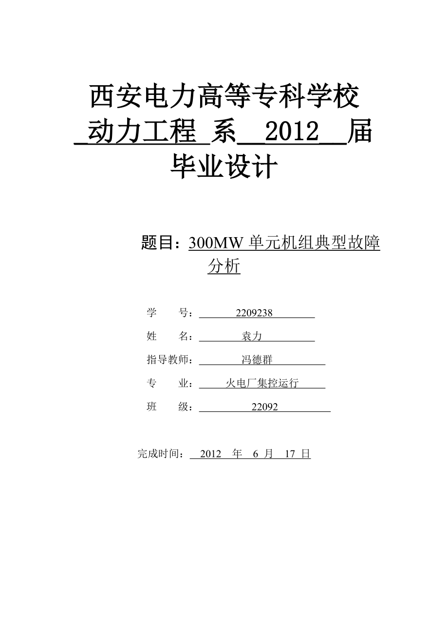 300MW单元机组典型故障分析毕业设计.doc_第3页