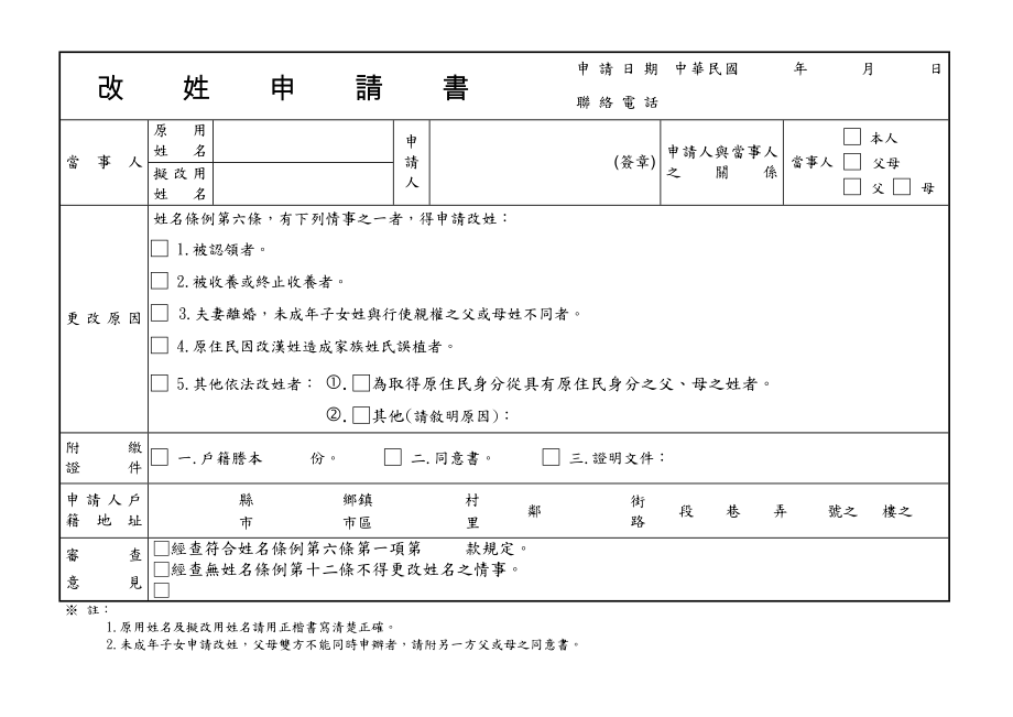 改姓申请书.doc_第1页