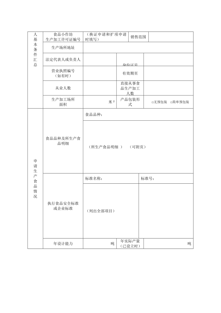 食品小作坊生产加工许可证申请书.doc_第3页