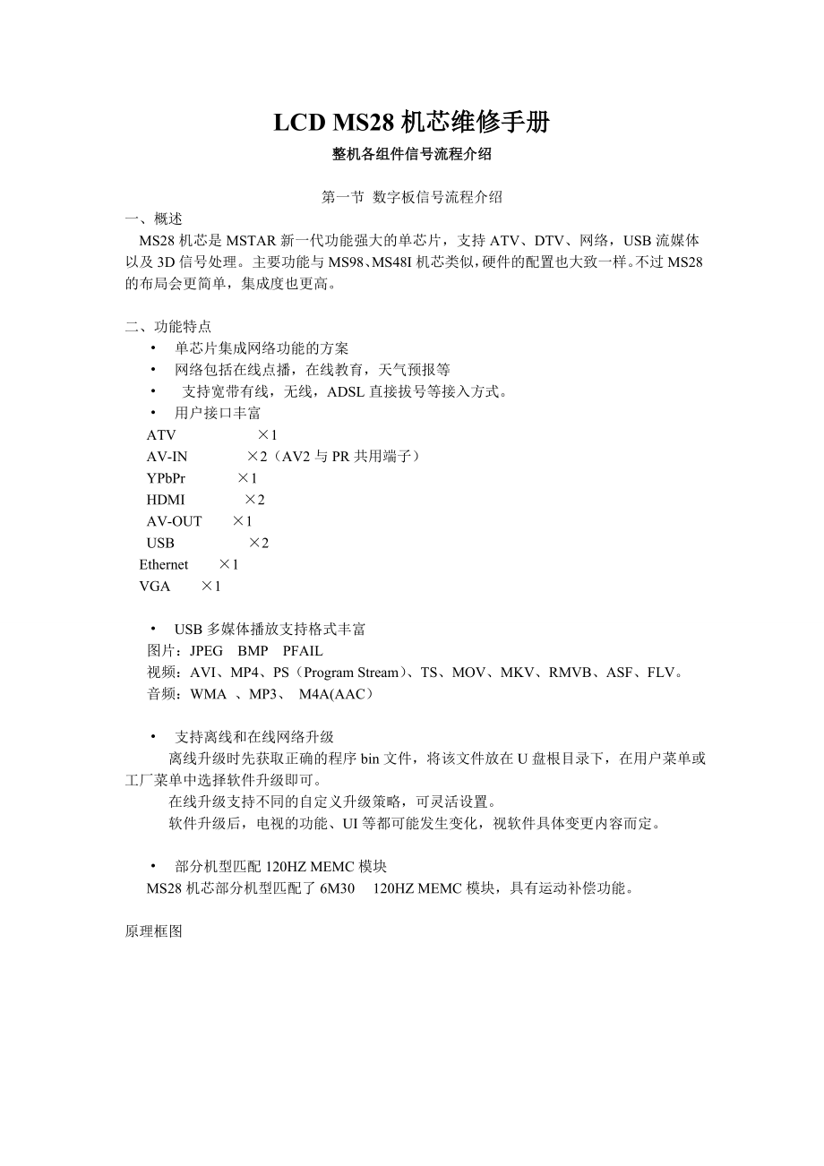 LCD MS28机芯维修手册及原理分析.doc_第1页