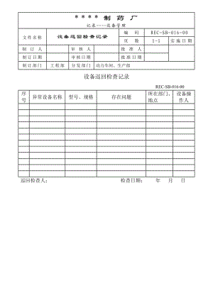 016设备巡回检查记录[设备管理记录].doc