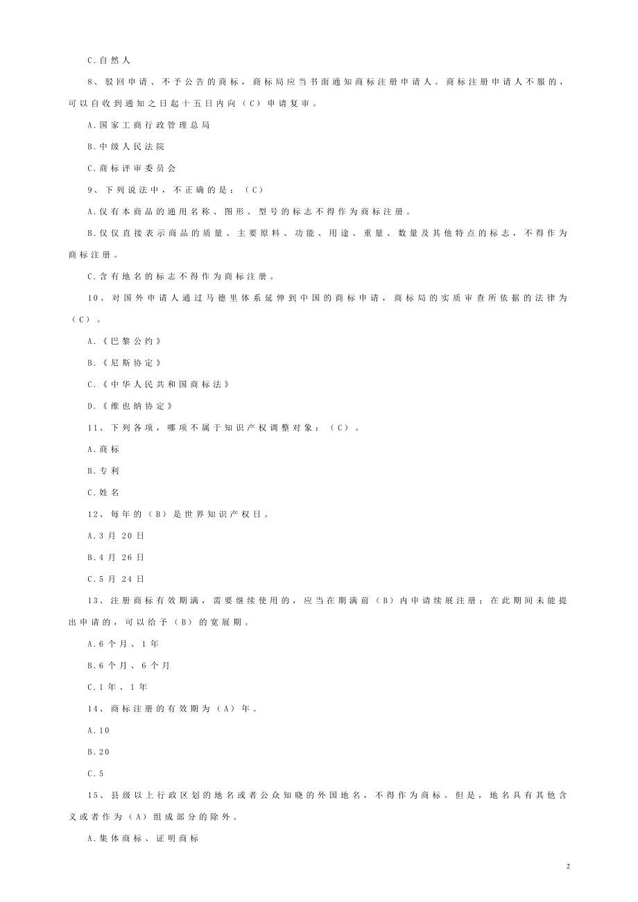 商标知识题库.doc_第2页