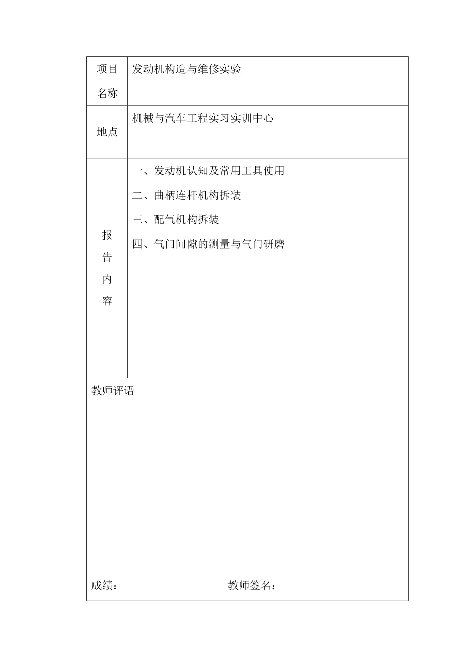 汽车检测与维修专业实习报告发动机构造与维修报告.doc_第2页