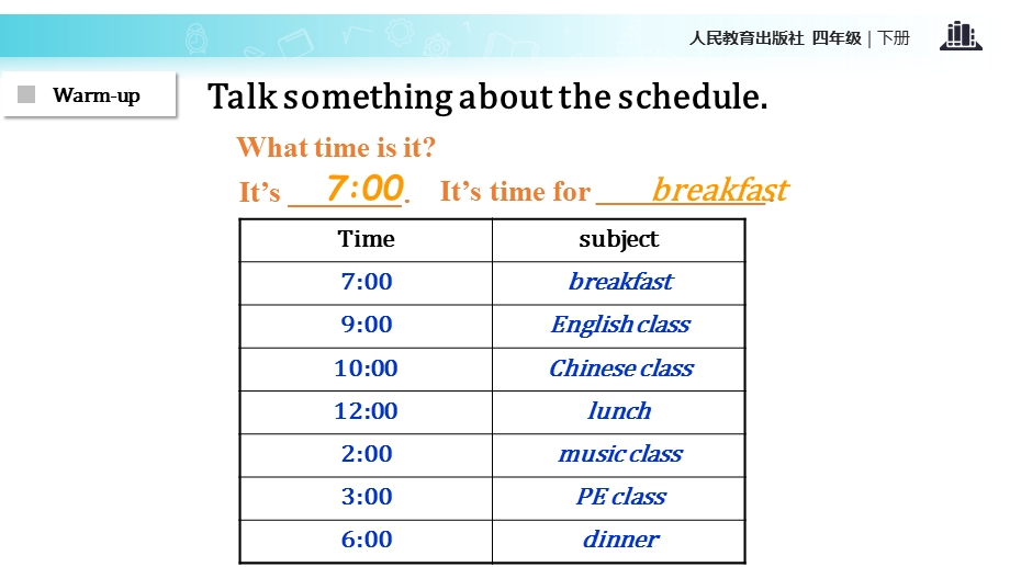 四年级下册英语Unit2WhattimeisitPartA课时课件.pptx_第3页