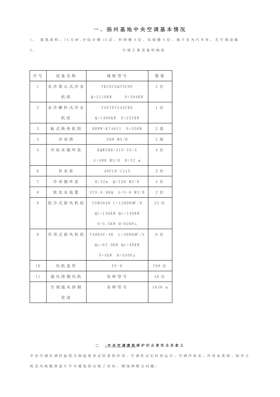 【收藏版】中央空调保养方案.doc_第1页