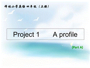 四年级上册英语ppt课件Project1《Aprofile》译林版（三起）.ppt