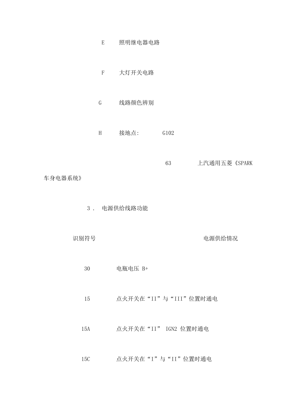 上海通用五菱乐驰SPARK原厂电路图维修手册（可编辑） .doc_第3页