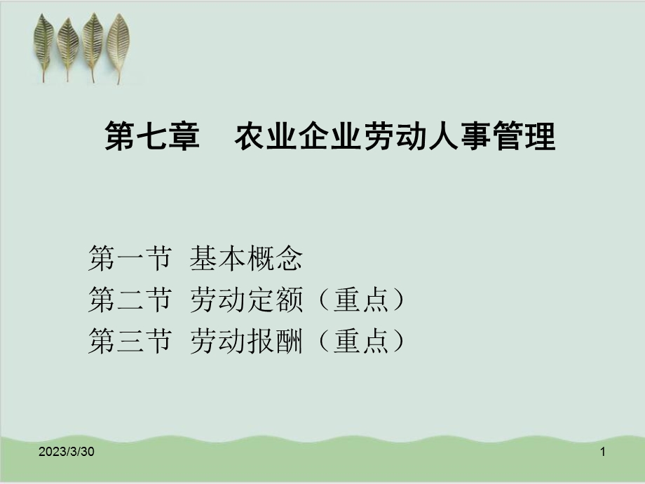 农业企业劳动人事管理概述课件.ppt_第1页